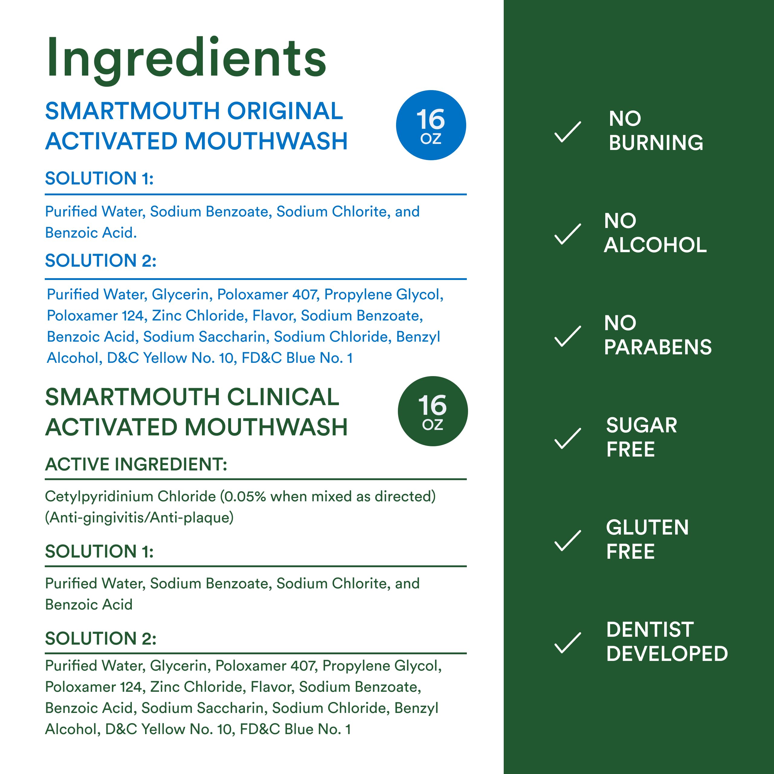 SmartMouth Original mouthwash with mint splash in a glass, suggesting refreshing breath.
