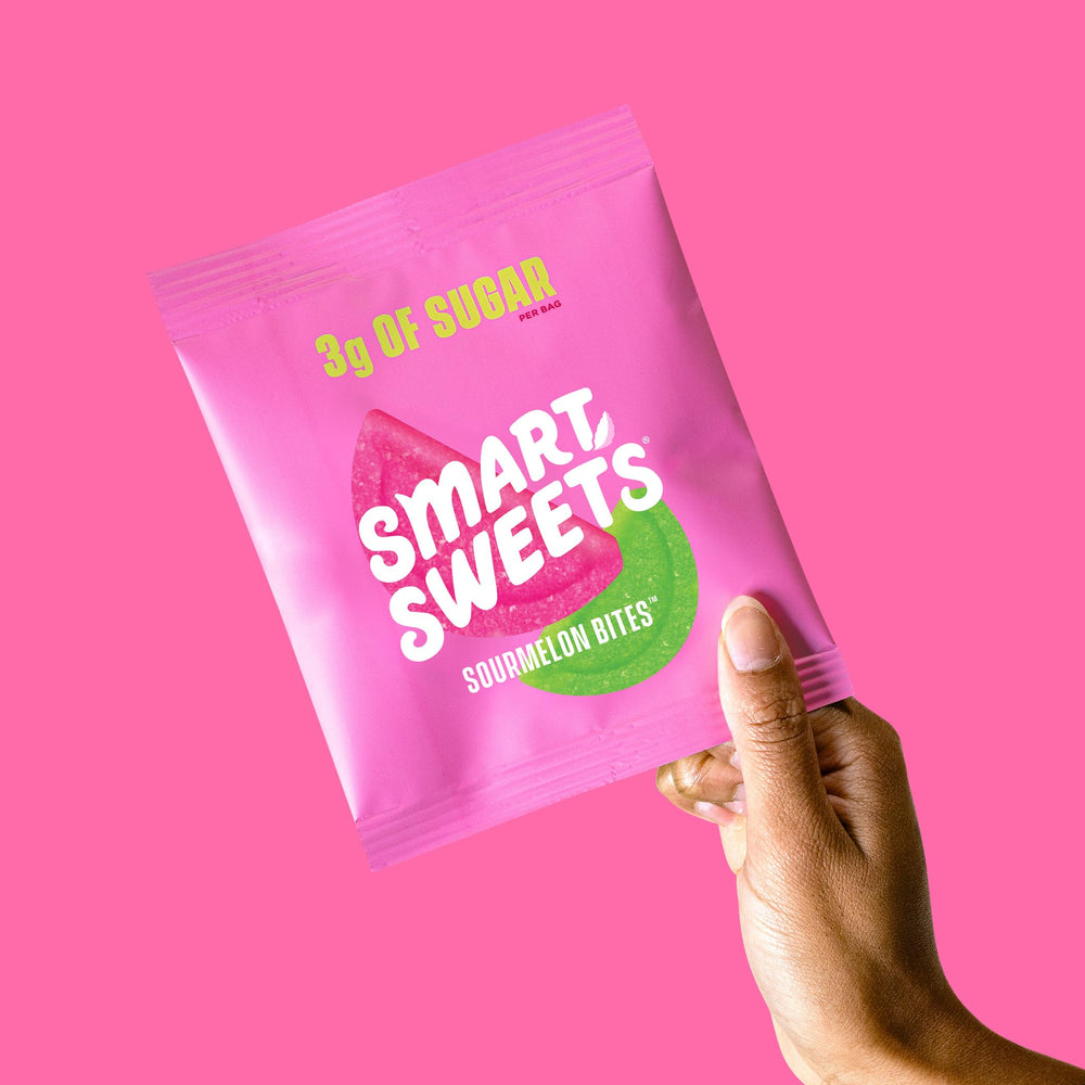 SmartSweets Sourmelon Bites 6-pack box showcases convenient sharing.
