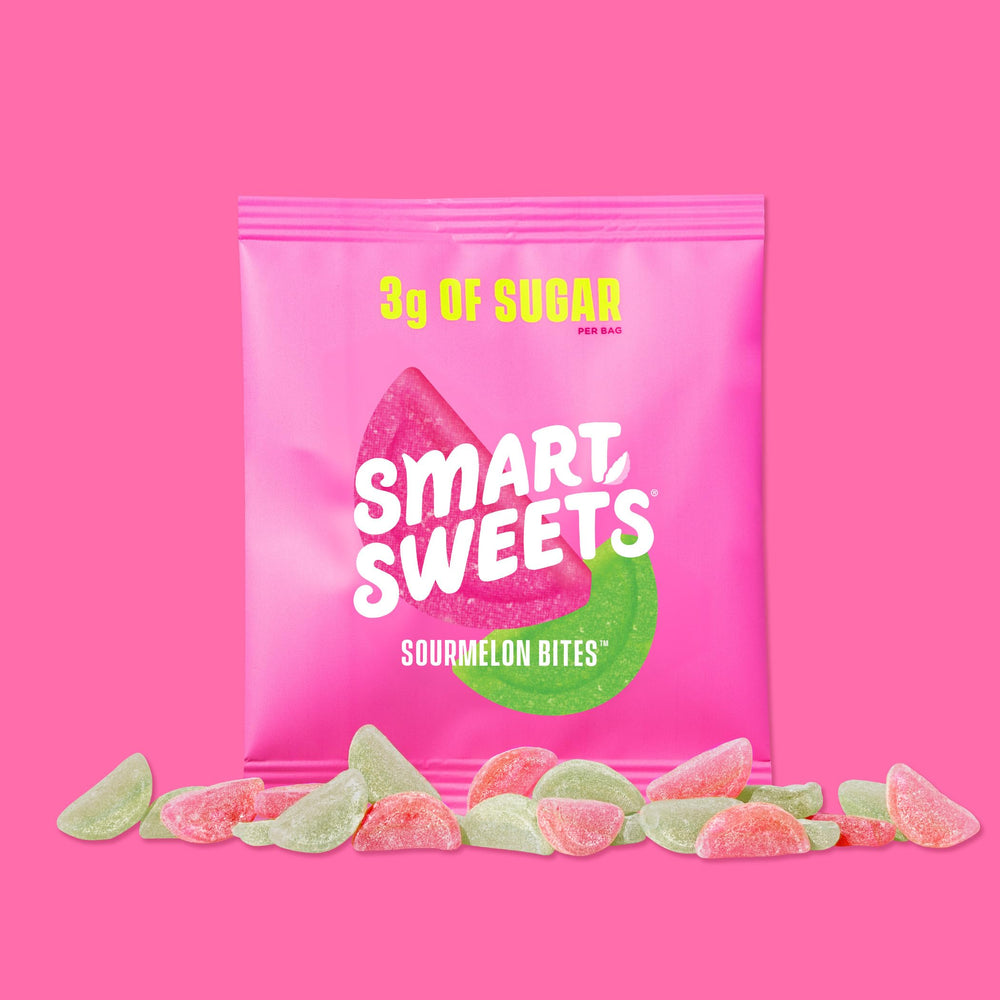 SmartSweets Sourmelon Bites slide easily into lunchboxes for mindful snacking.