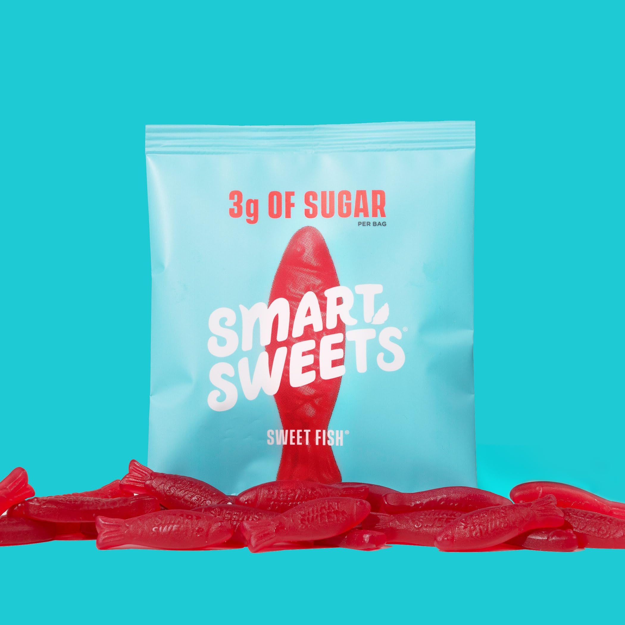 SmartSweets Sweet Fish pack on desk, easy daily treat.
