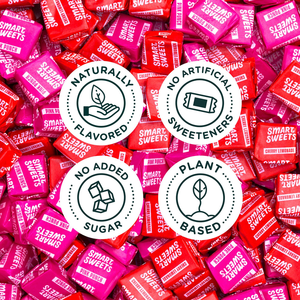 SmartSweets SweetChews high-fiber per bag, fiber-forward candy.