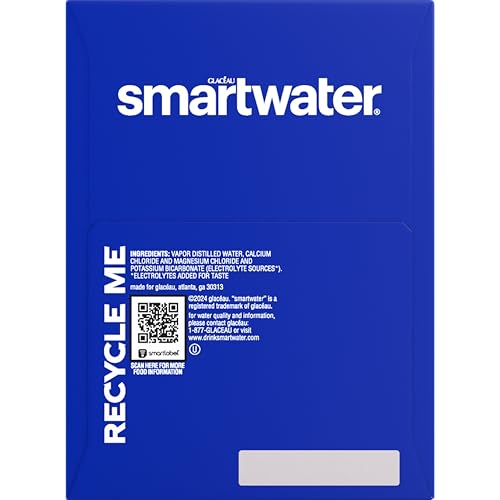 Smartwater aluminum can 12oz top view suggests easy stacking.