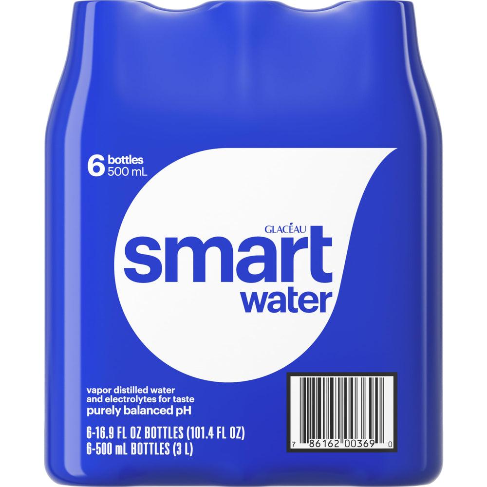 Smartwater glass with ice showing cool, refreshing hydration.