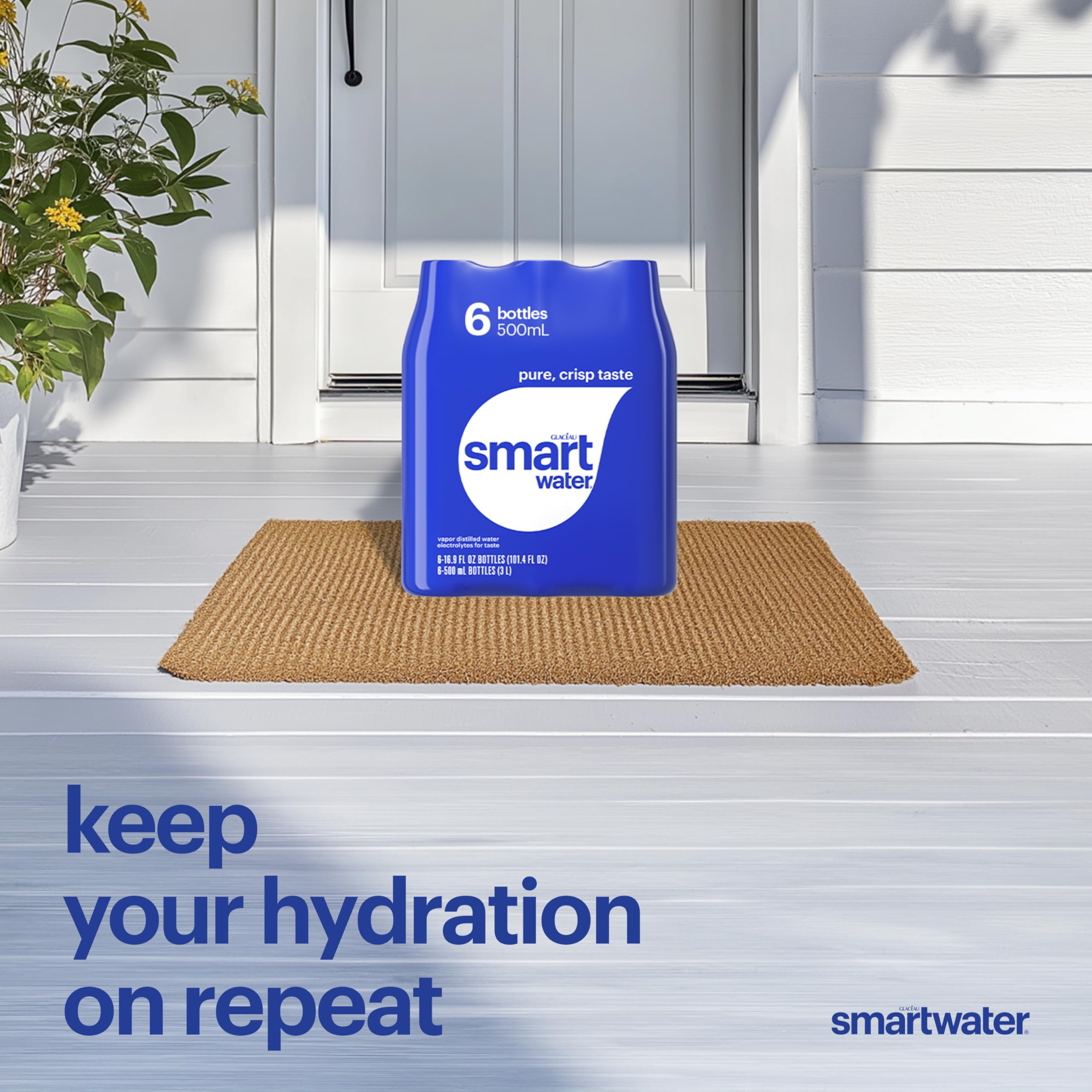 Smartwater vapor-distilled process concept with clouds illustrating purity.