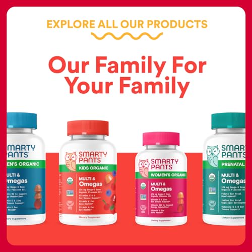 SmartyPants Organic Kids Multivitamin Gummies omega-3 ALA focus in formula.