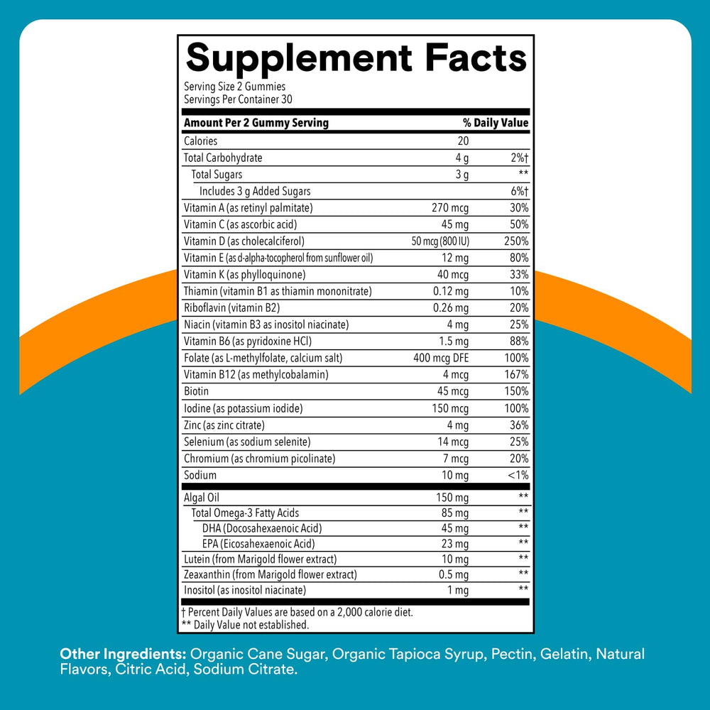 SmartyPants Teen Guy bottle label highlights bioavailable nutrients.