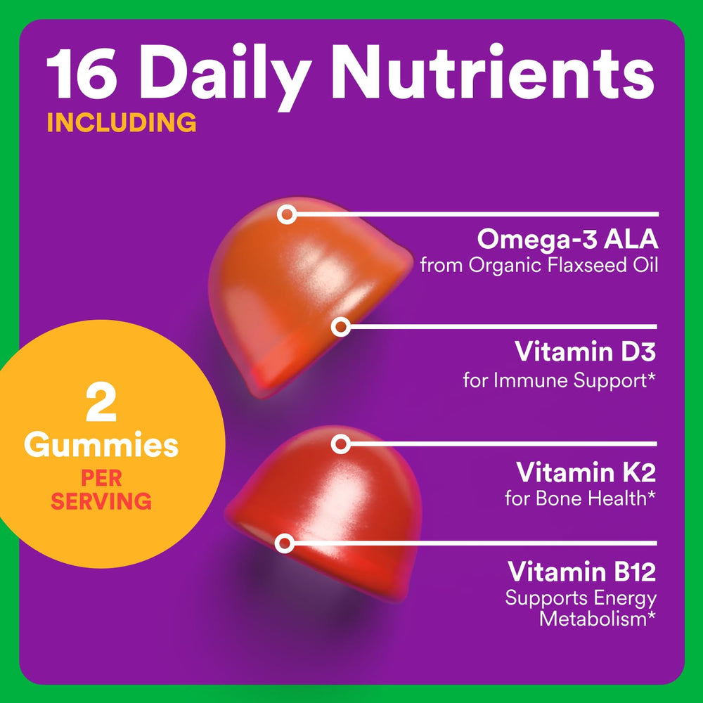 SmartyPants D3 vitamin gummies on bottle label highlighting bone health support.