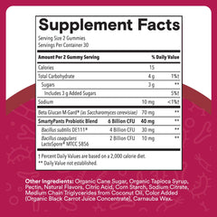SmartyPants grape gummies pour image shows easy daily probiotic intake.
