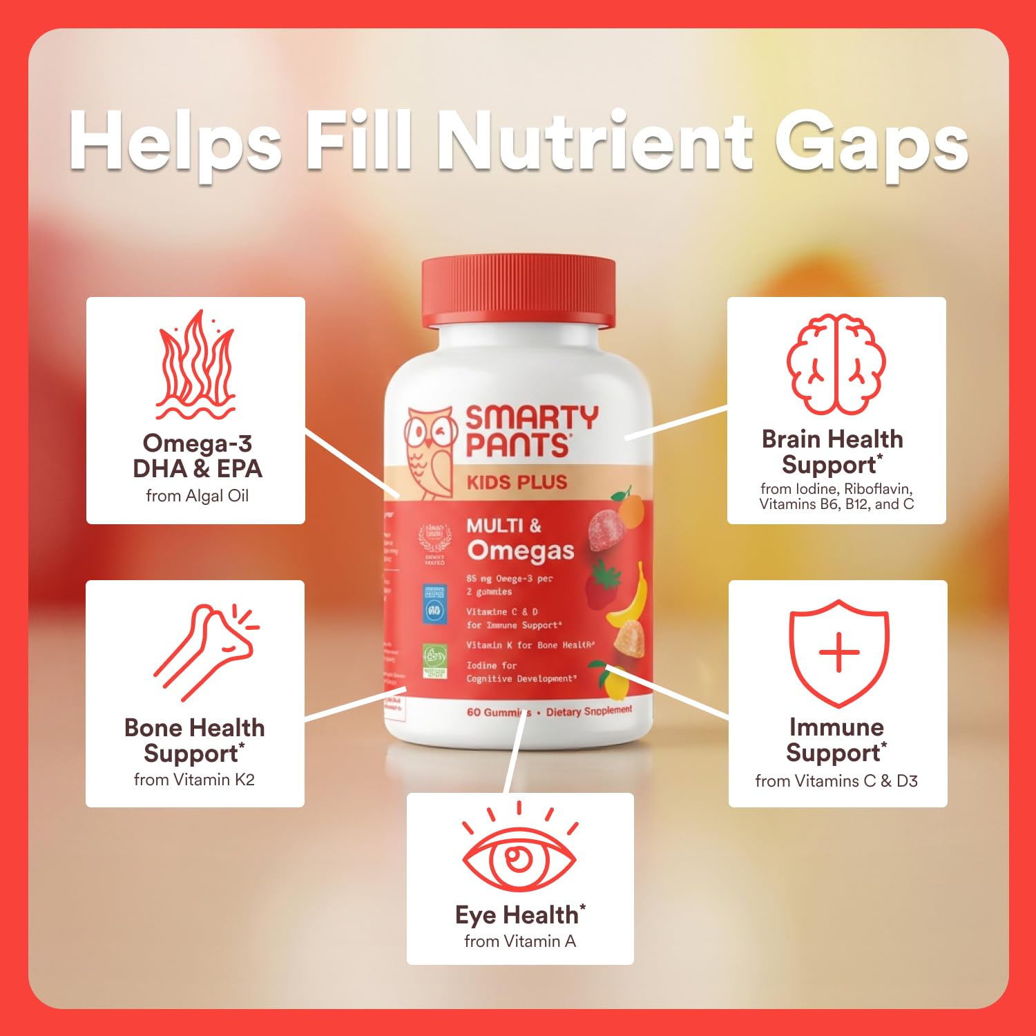 SmartyPants D3 vitamin label highlights bone support