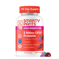 SmartyPants Kids Probiotic Gummies jar ready for daily digestive support.
