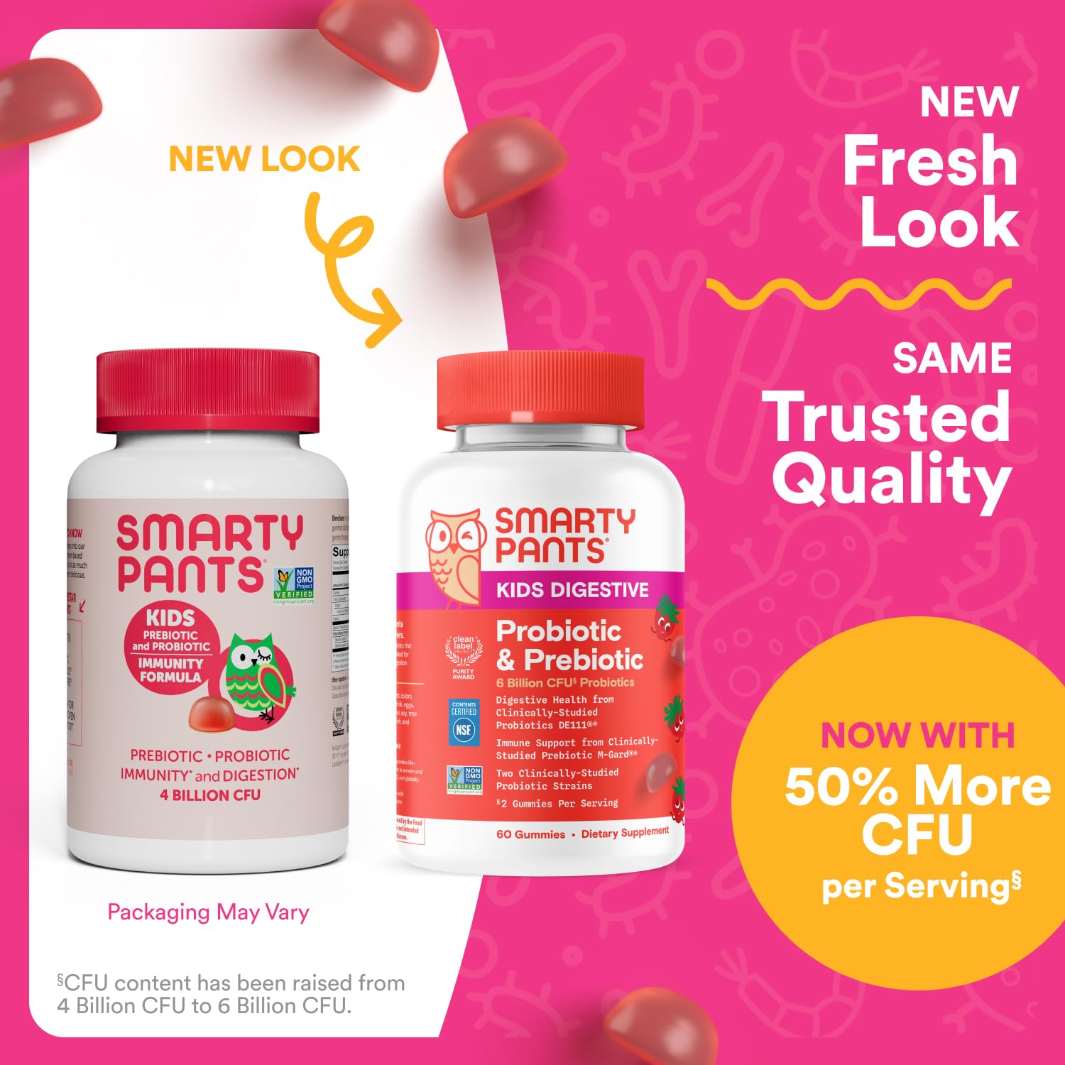 SmartyPants Kids Probiotic gummies strawberry close-up for immune support.