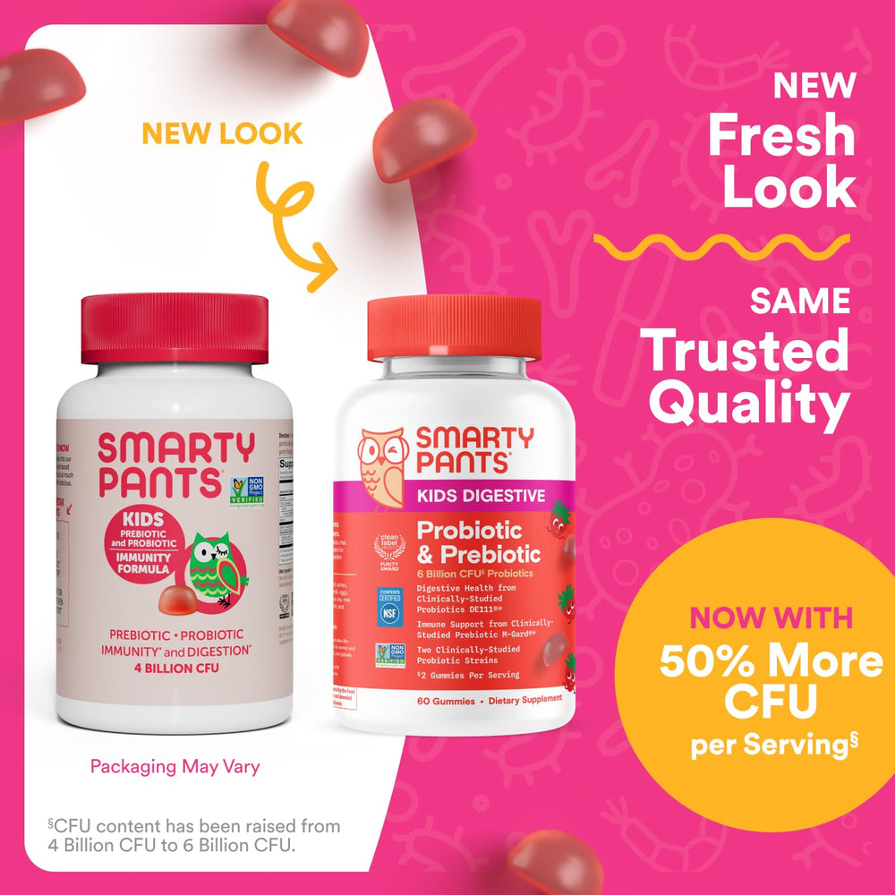 SmartyPants Kids Probiotic gummies strawberry close-up for immune support.