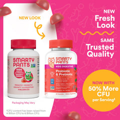 SmartyPants Kids Probiotic gummies strawberry close-up for immune support.
