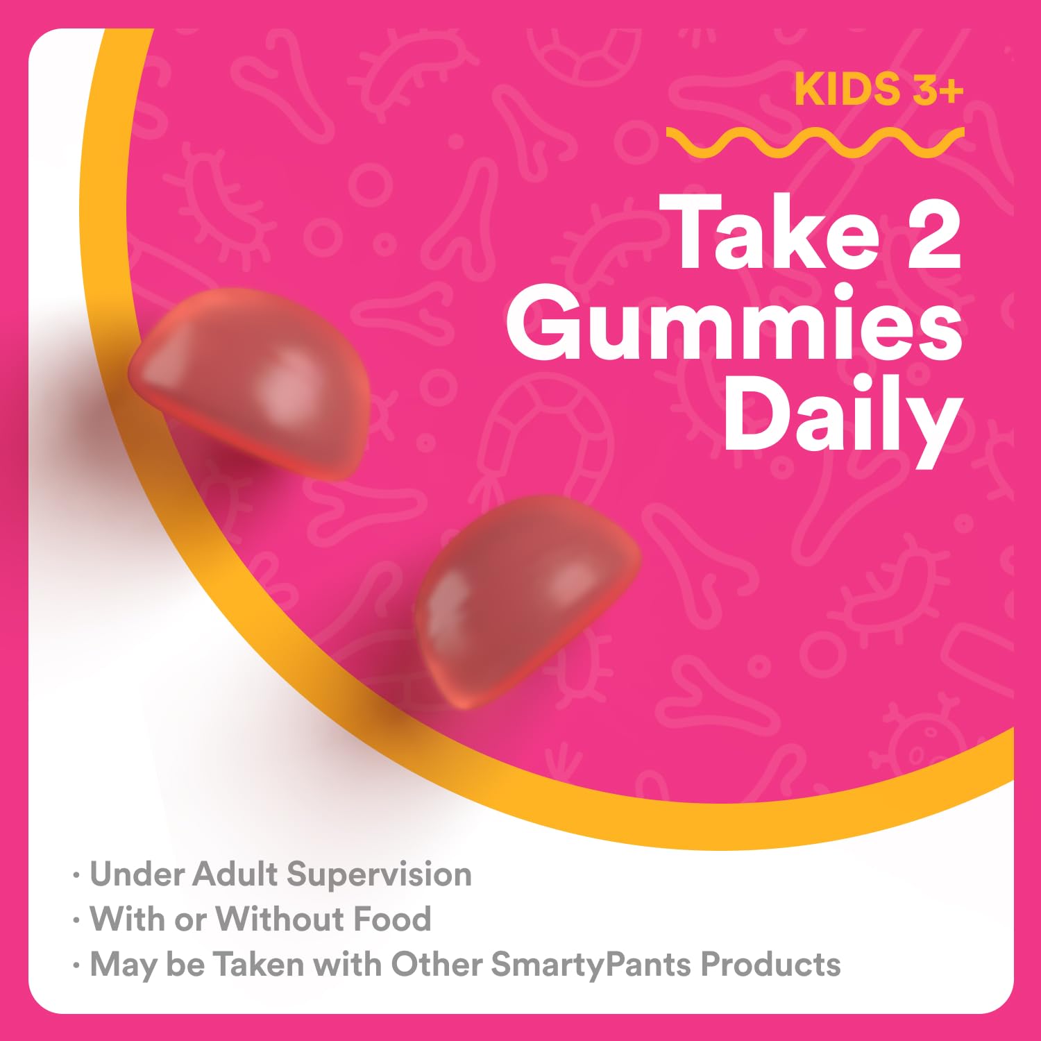 Packaging variation banner over SmartyPants probiotic product.