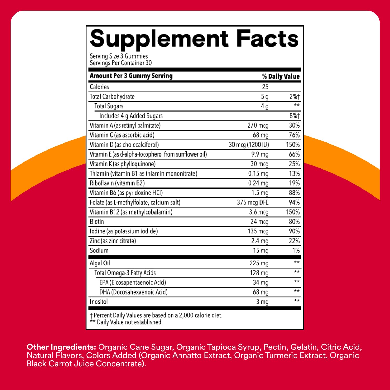 SmartyPants omega DHA/EPA Algal Oil bottle—veggie omega source for heart and brain support.