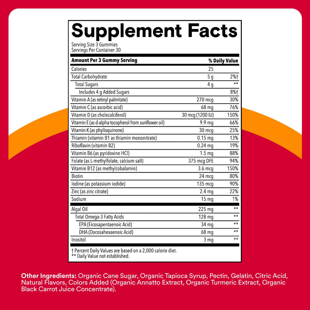 SmartyPants omega DHA/EPA Algal Oil bottle—veggie omega source for heart and brain support.
