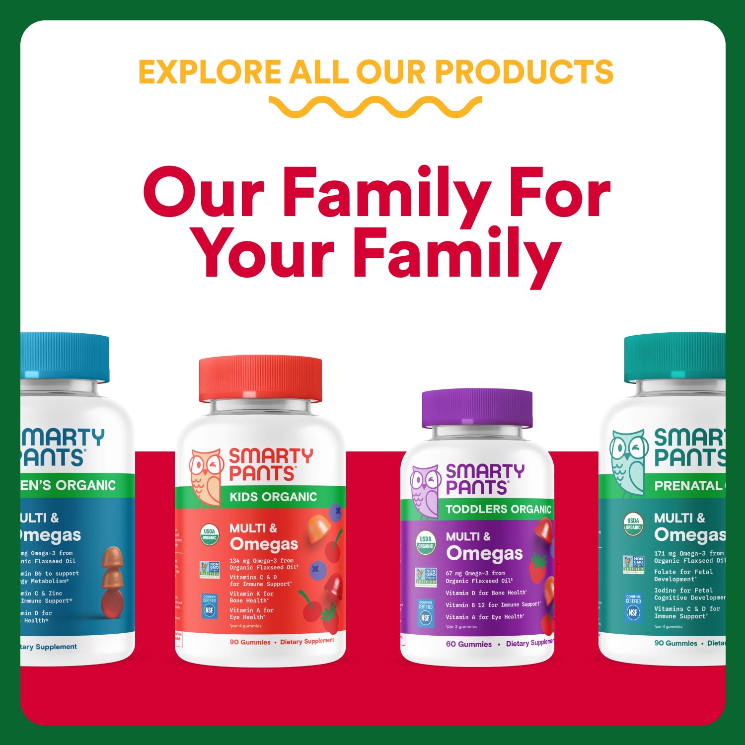 SmartyPants omega-3 DHA/EPA icon on label suggests heart-friendly omega content.
