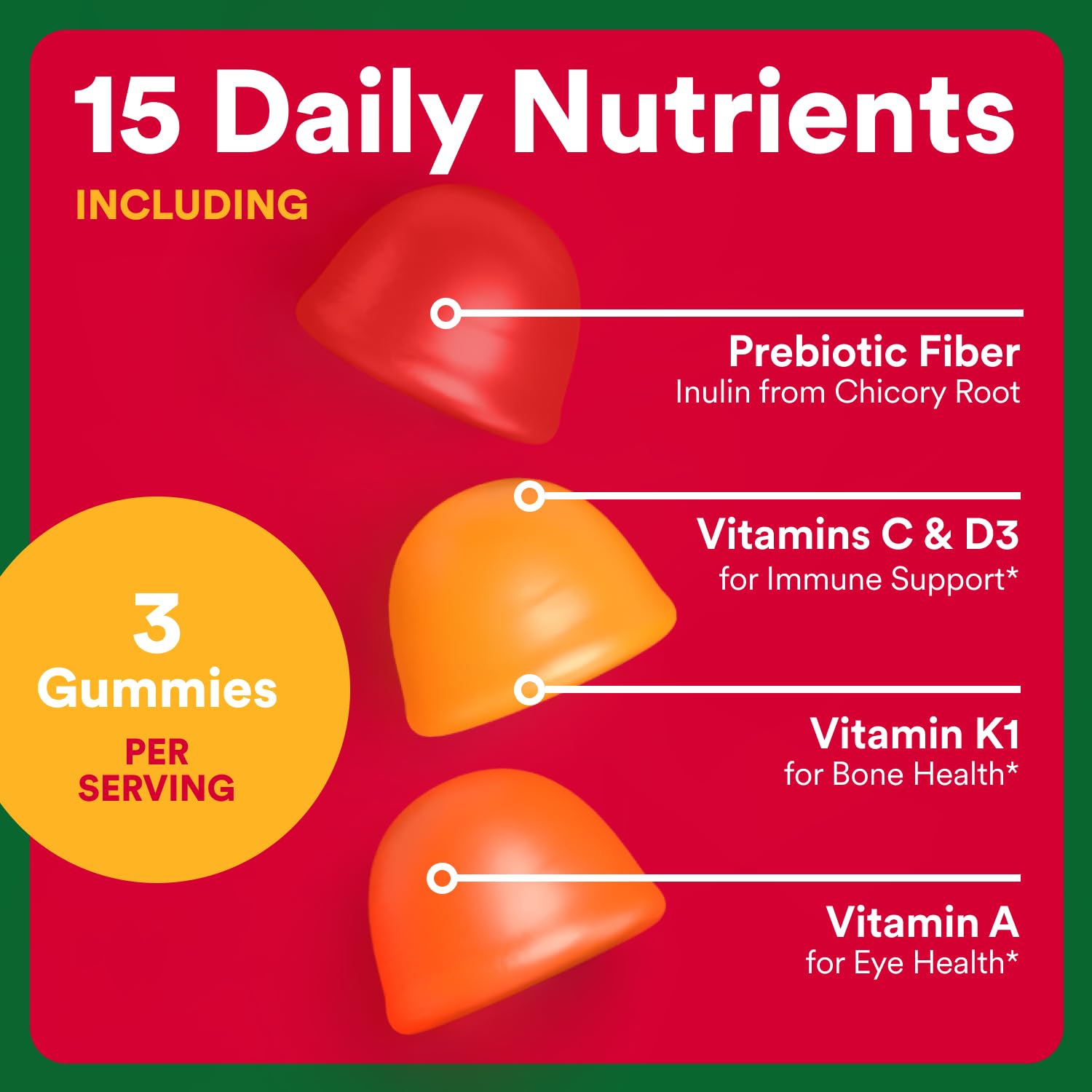 SmartyPants orange flavor gummies arranged for a citrus-inspired vitamin boost.
