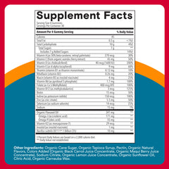 SmartyPants Organic Men's Multi & Probiotics gummies close-up reveals chewy texture and fruity flavors.