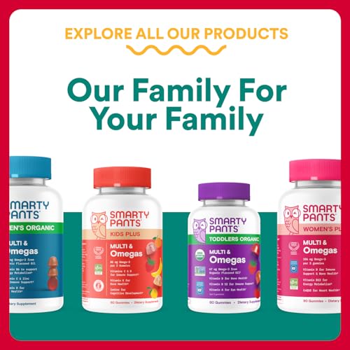 Smartypants Organic Prenatal Gummies serving with a glass of water illustration.