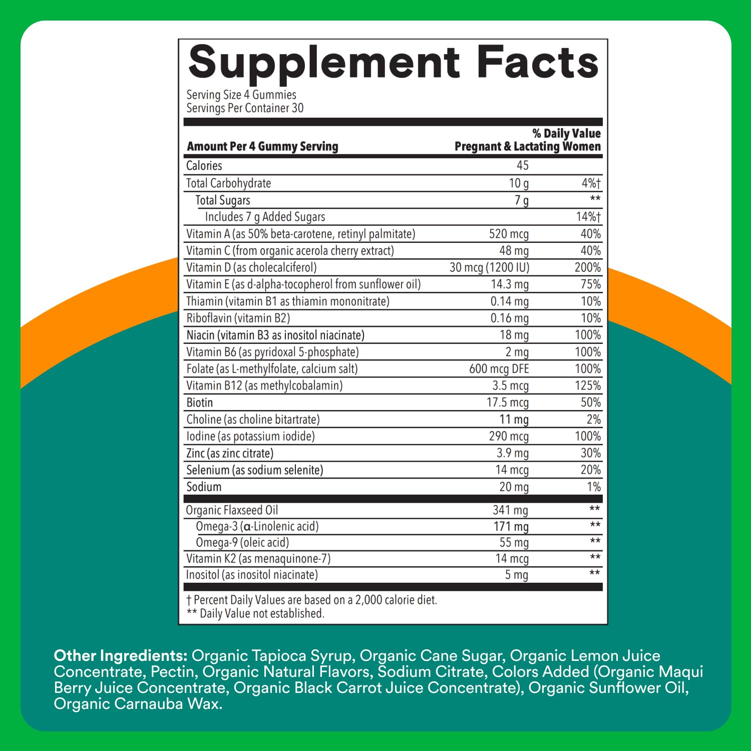 SmartyPants Organic Prenatal omega-3 gummies provide essential fatty acids for daily support.