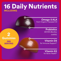 SmartyPants Organic Toddler Multivitamin Gummies bottle close-up highlights chewable texture.