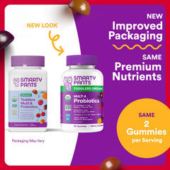SmartyPants gummies being poured for easy, kid-friendly daily use.