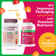 Smartypants gummies being poured to illustrate easy daily dosing