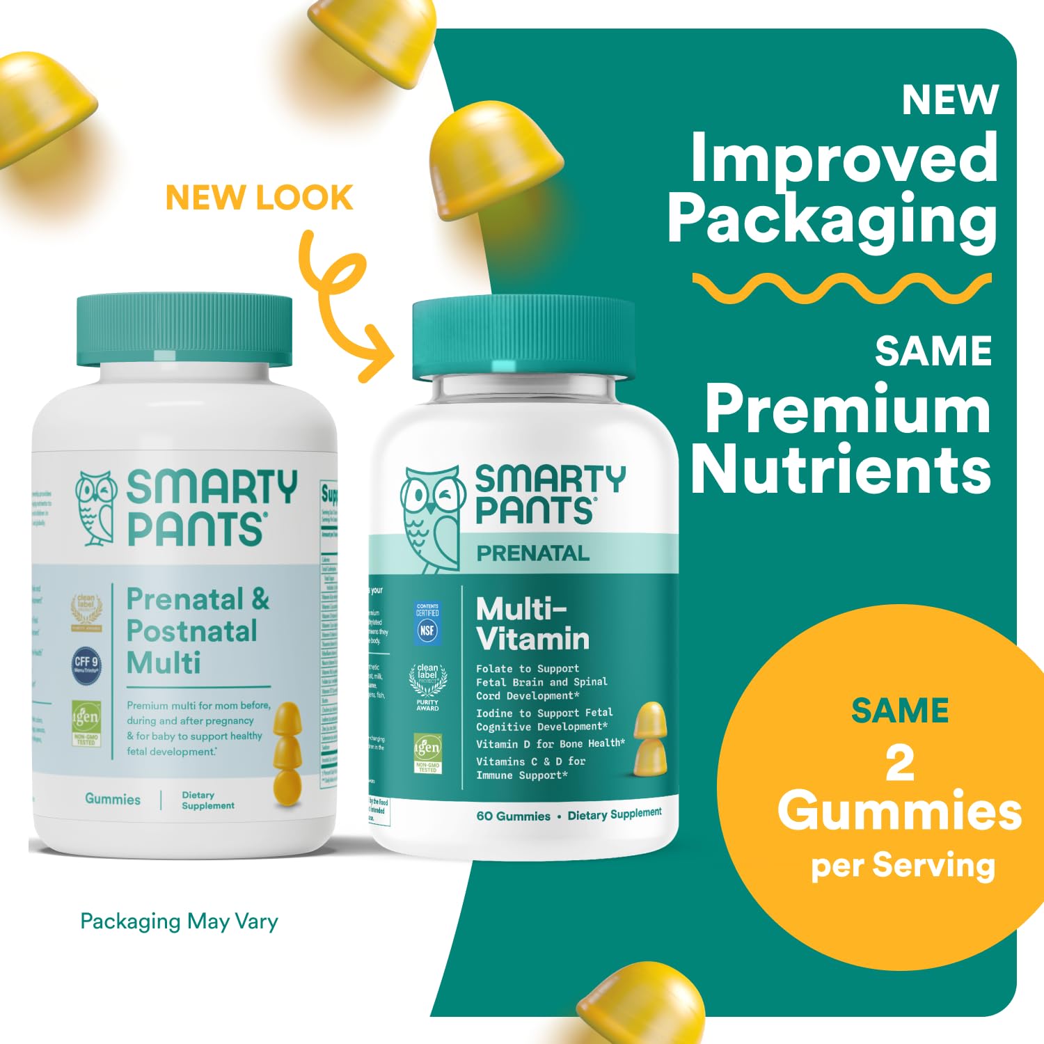 SmartyPants prenatal gummies close-up with lemon flavor for easy daily intake