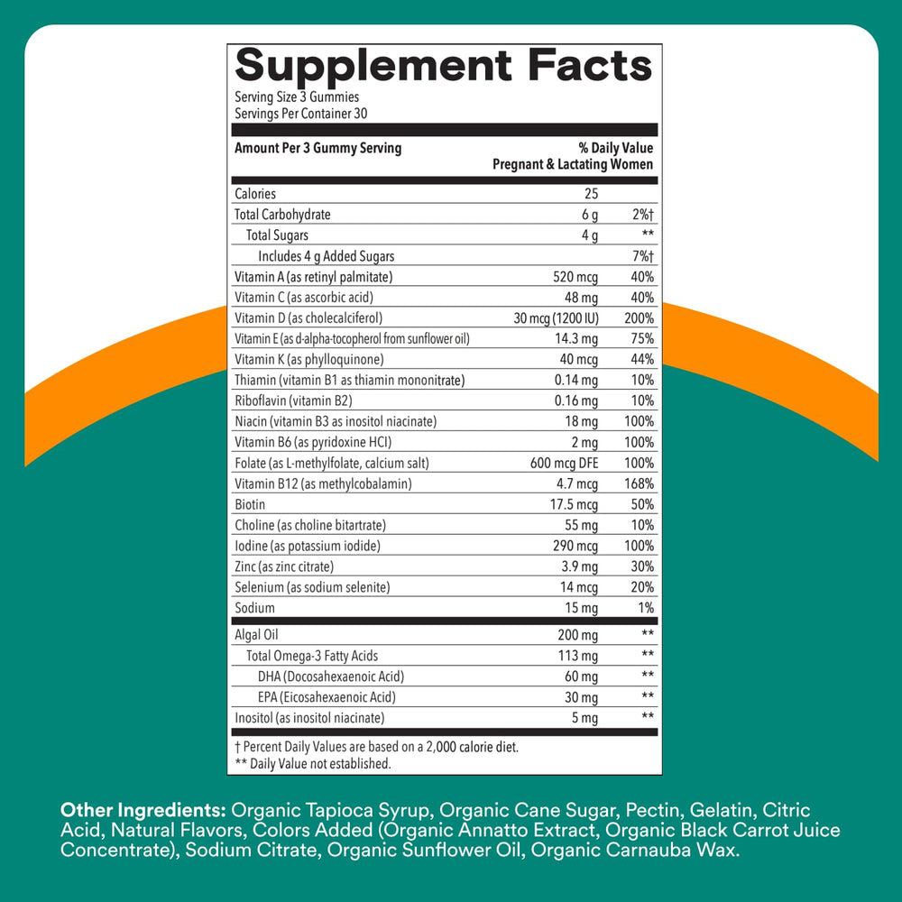 Methylfolate shown in SmartyPants prenatal formula.