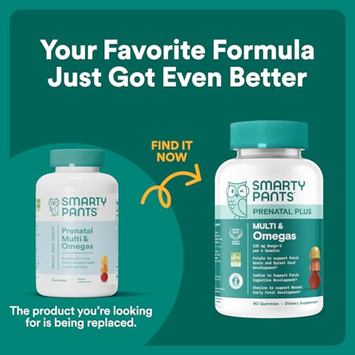 SmartyPants Prenatal gummies bottle with orange flavor supports daily nutrient intake.