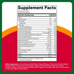 SmartyPants strawberry flavor gummies close-up emphasizes tasty daily vitamins.