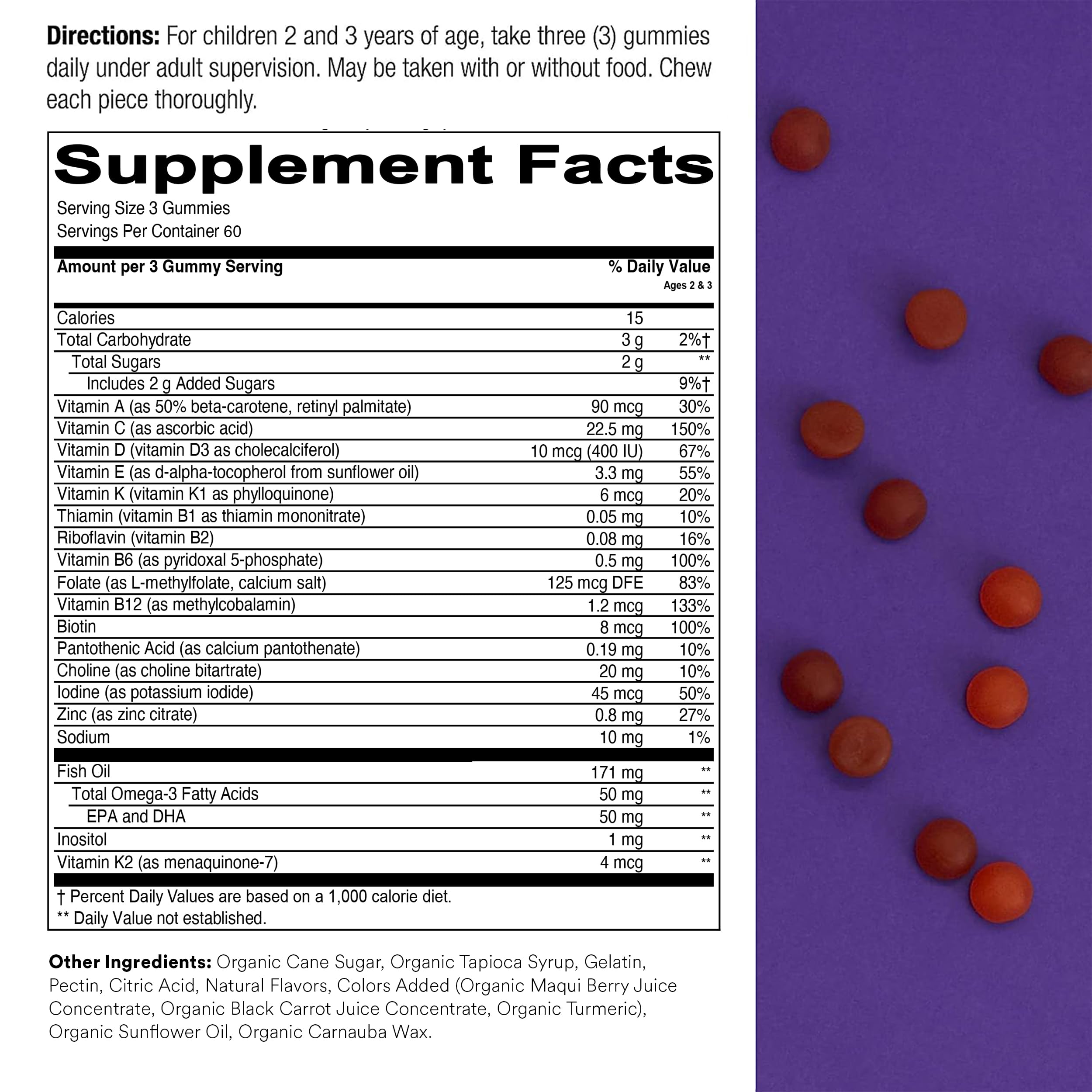 SmartyPants label close-up showing gluten-free claim and vitamins.