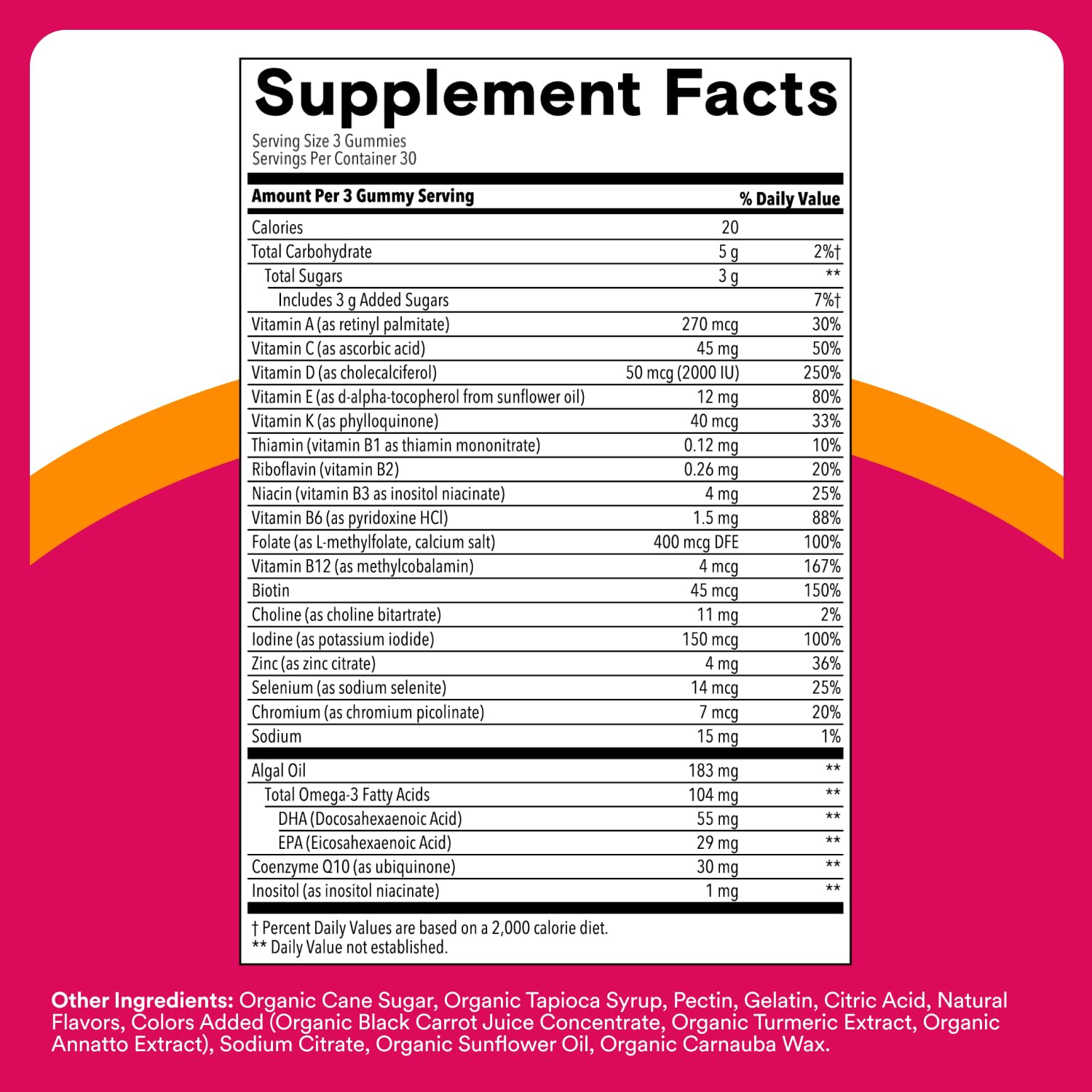 SmartyPants Women’s Multivitamin Gummies orange closeup highlighting flavor.