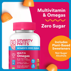 Three gummies serving showing the daily dosage of SmartyPants vitamins for women.
