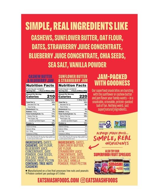 Smash Foods Snack Bites close-up shows flavors for everyday variety