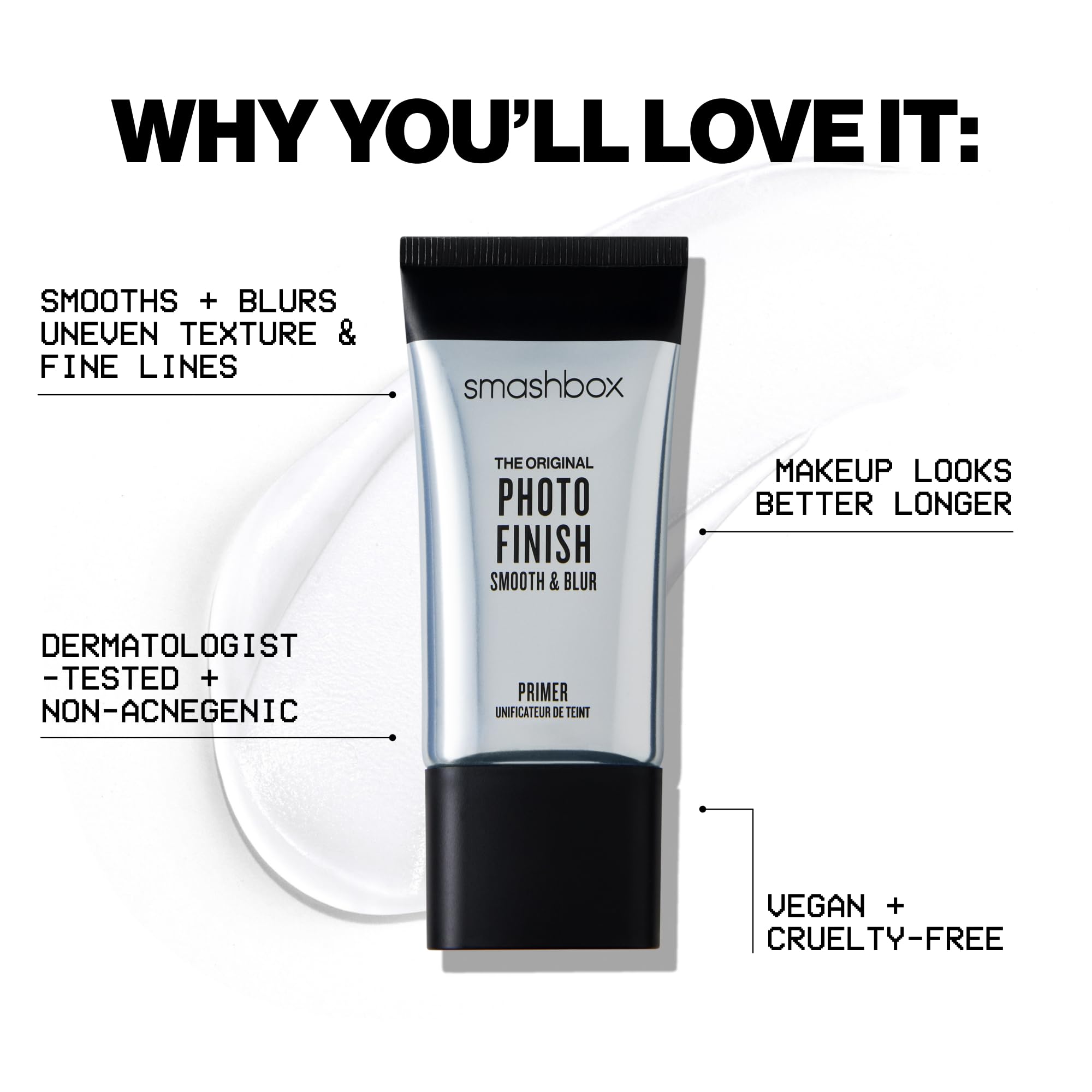 Smashbox primer being applied by hand demonstrates a light, breathable feel.