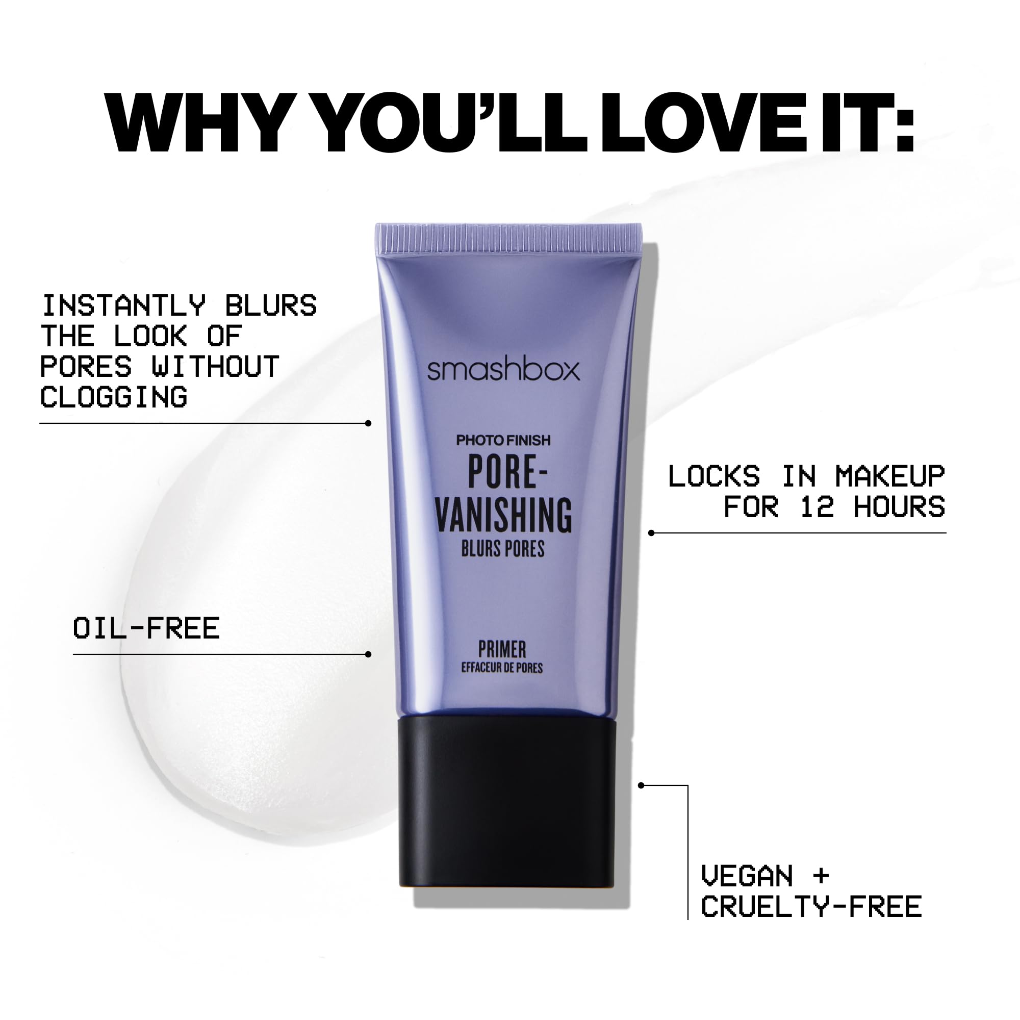 Smashbox Pore Vanishing Primer note: no white cast across skin tones.