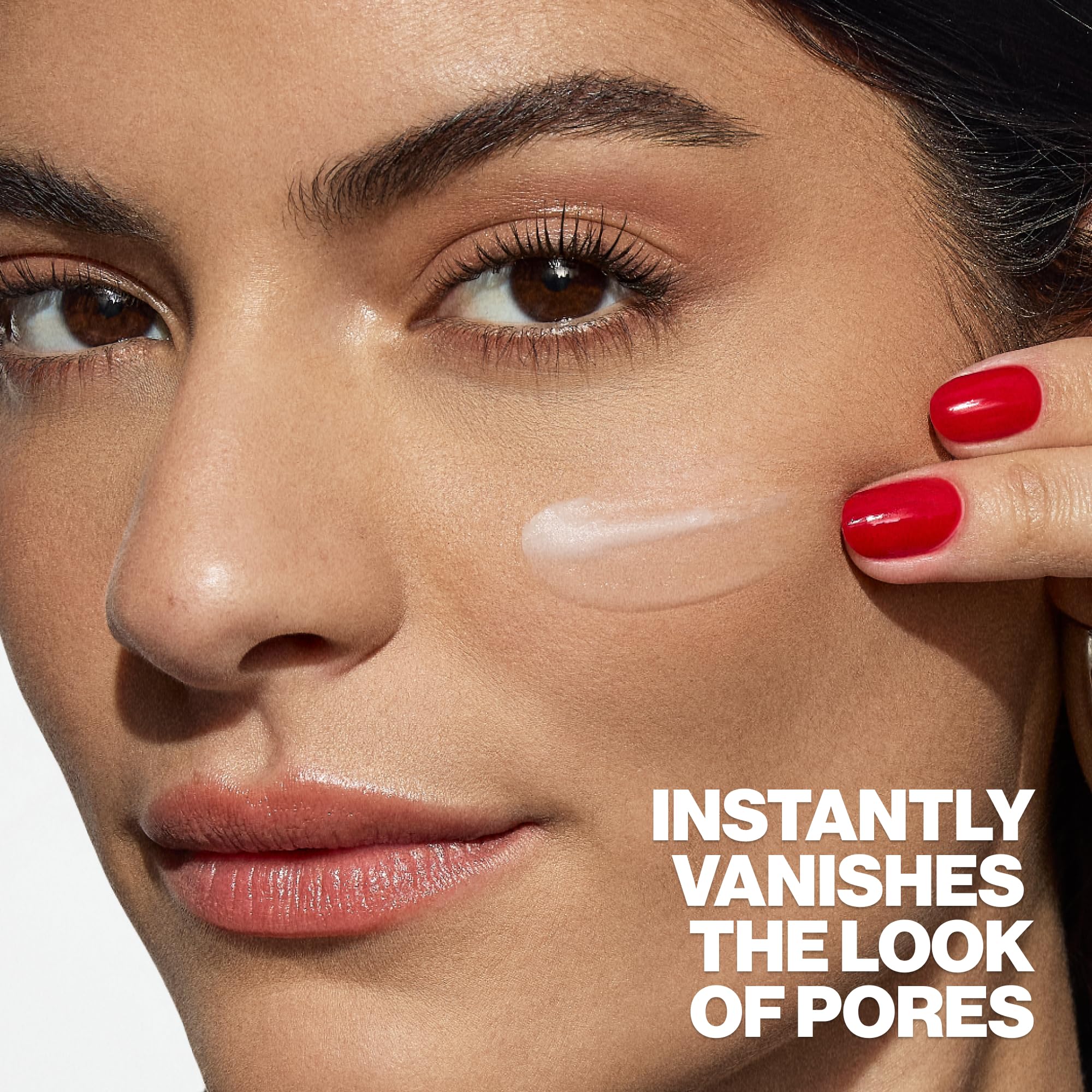 Smashbox Pore Vanishing Primer showing pores blur effect on skin.