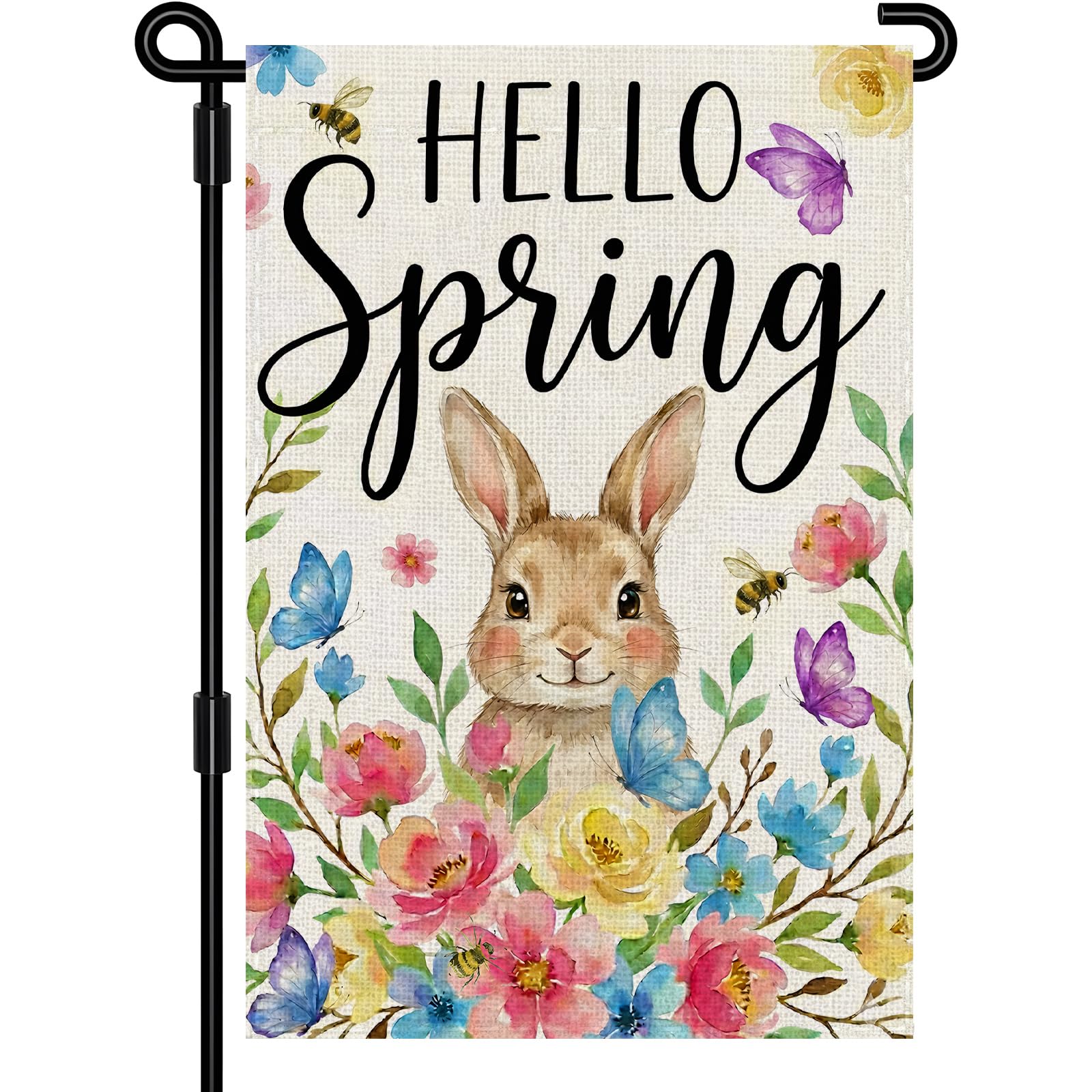 SMBLCE Hello Spring garden flag, double-sided for bright visibility from both sides