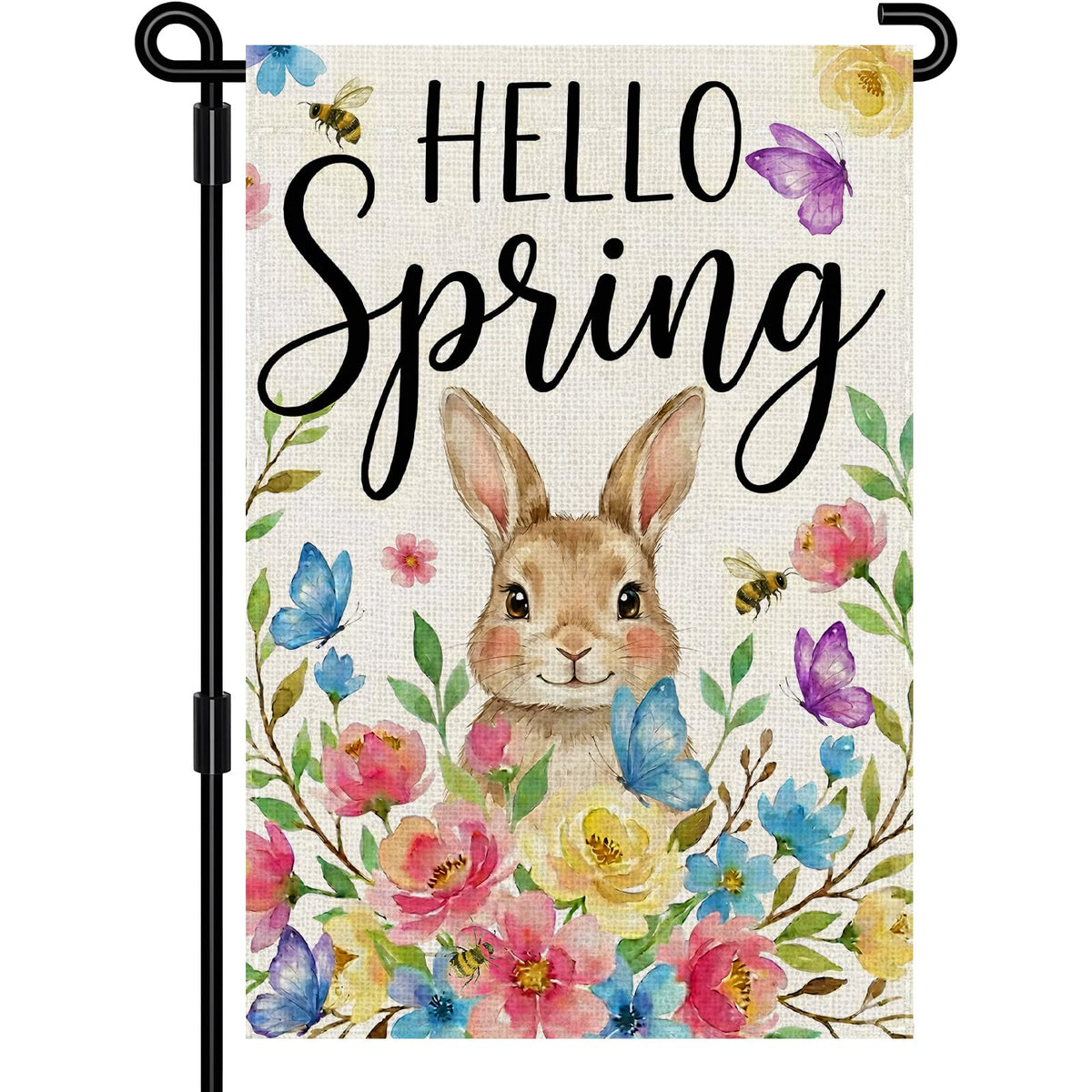 SMBLCE Hello Spring garden flag, double-sided for bright visibility from both sides