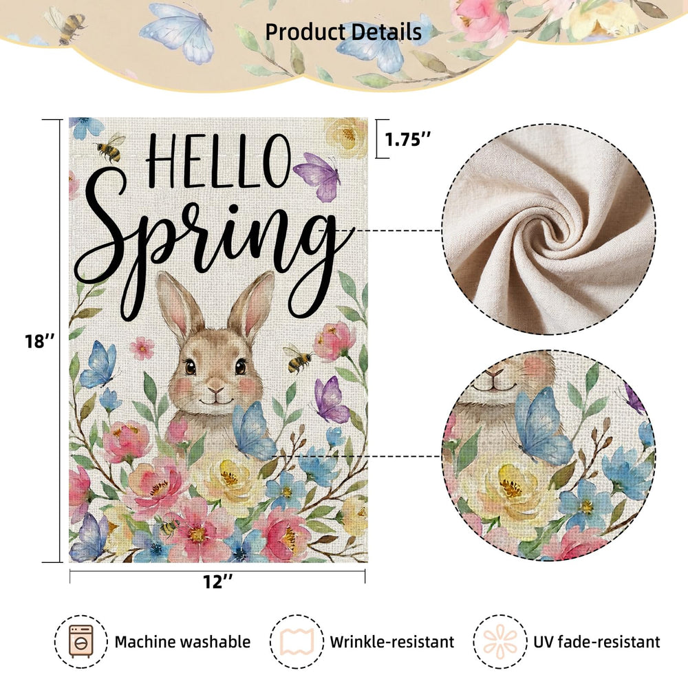 SMBLCE Hello Spring flag's Easter design adds seasonal charm outdoors