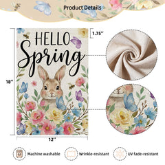 SMBLCE Hello Spring flag's Easter design adds seasonal charm outdoors