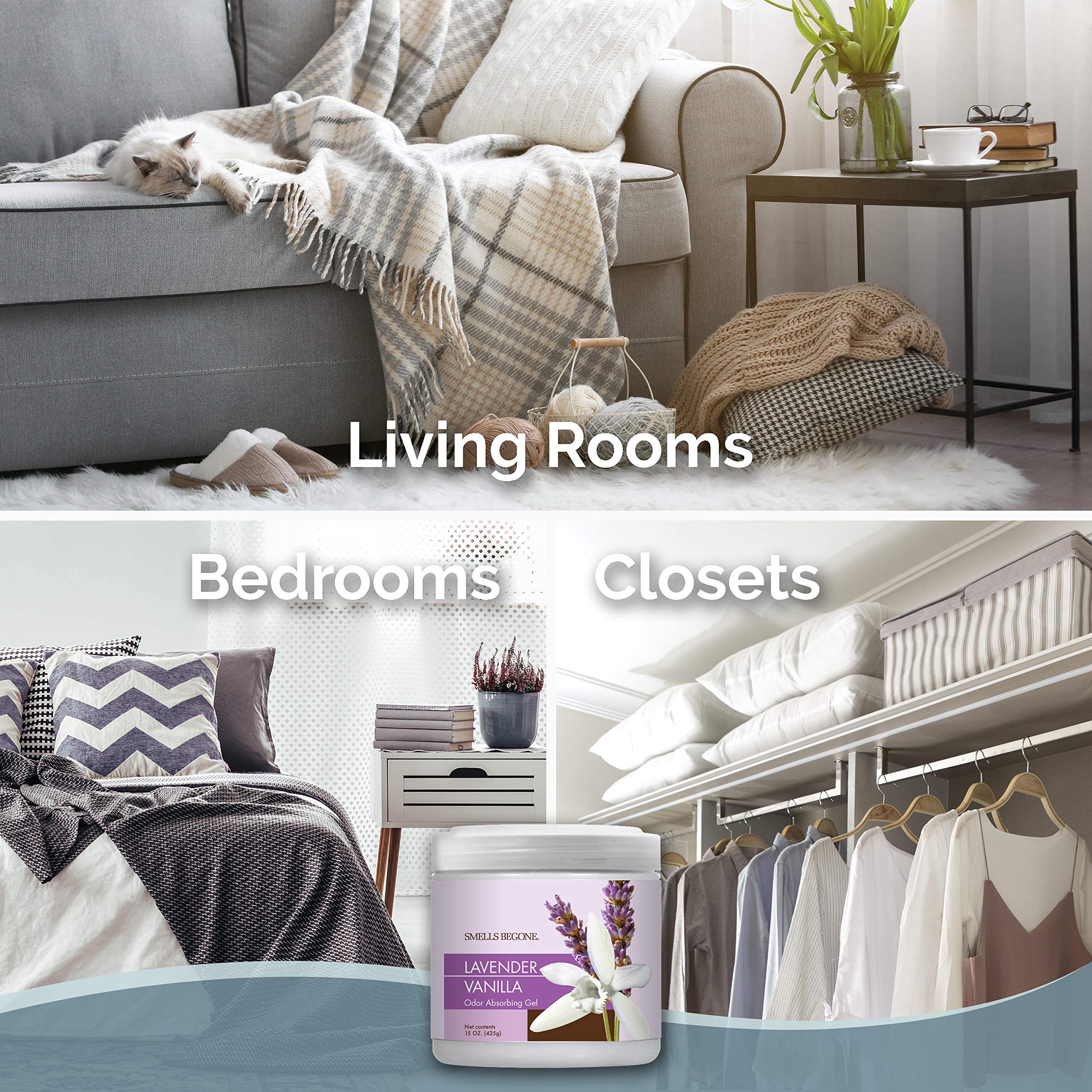 Smells Begone odor absorber in an RV or boat reduces lingering smells.