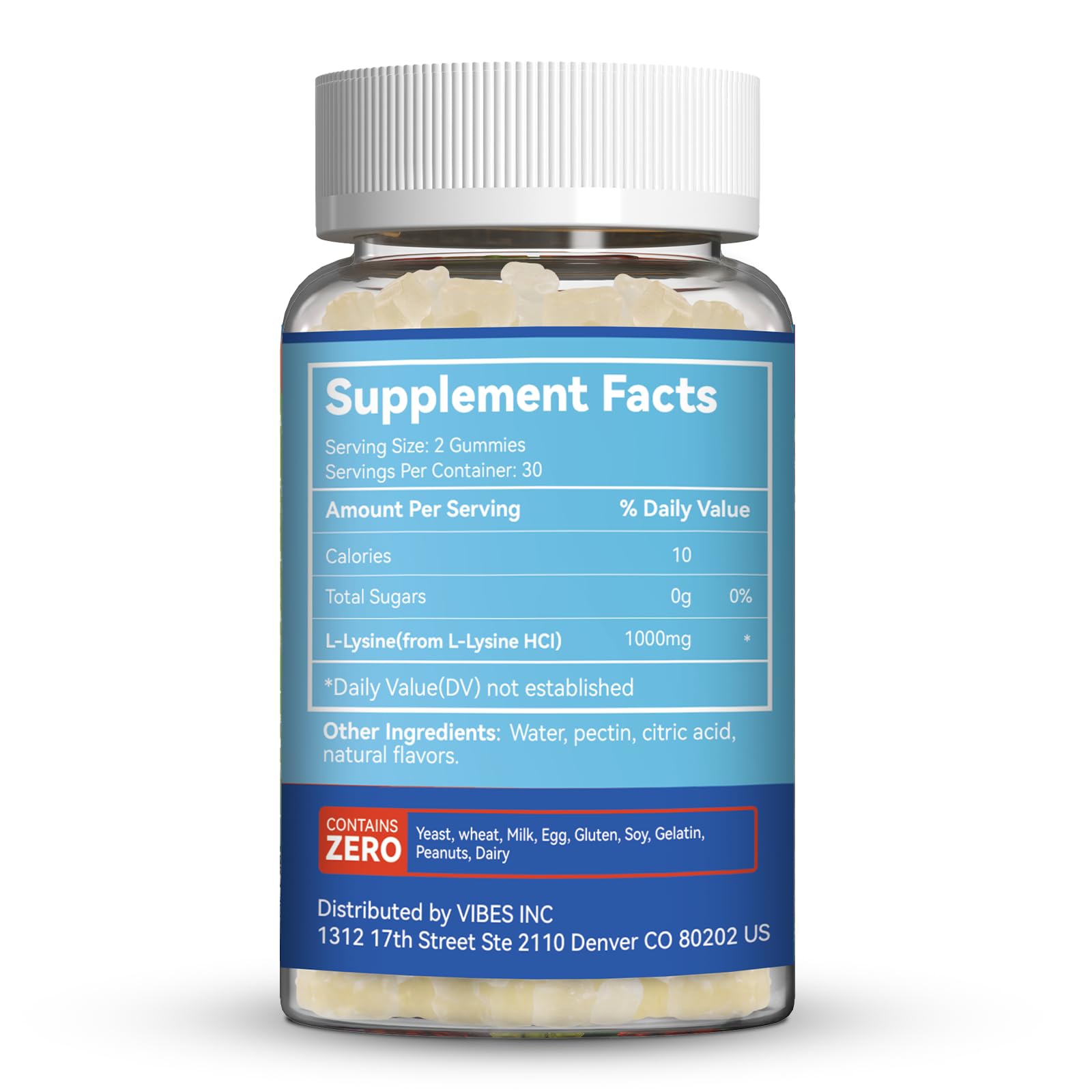 Gluten-free lysine gummies by SmildeHeal