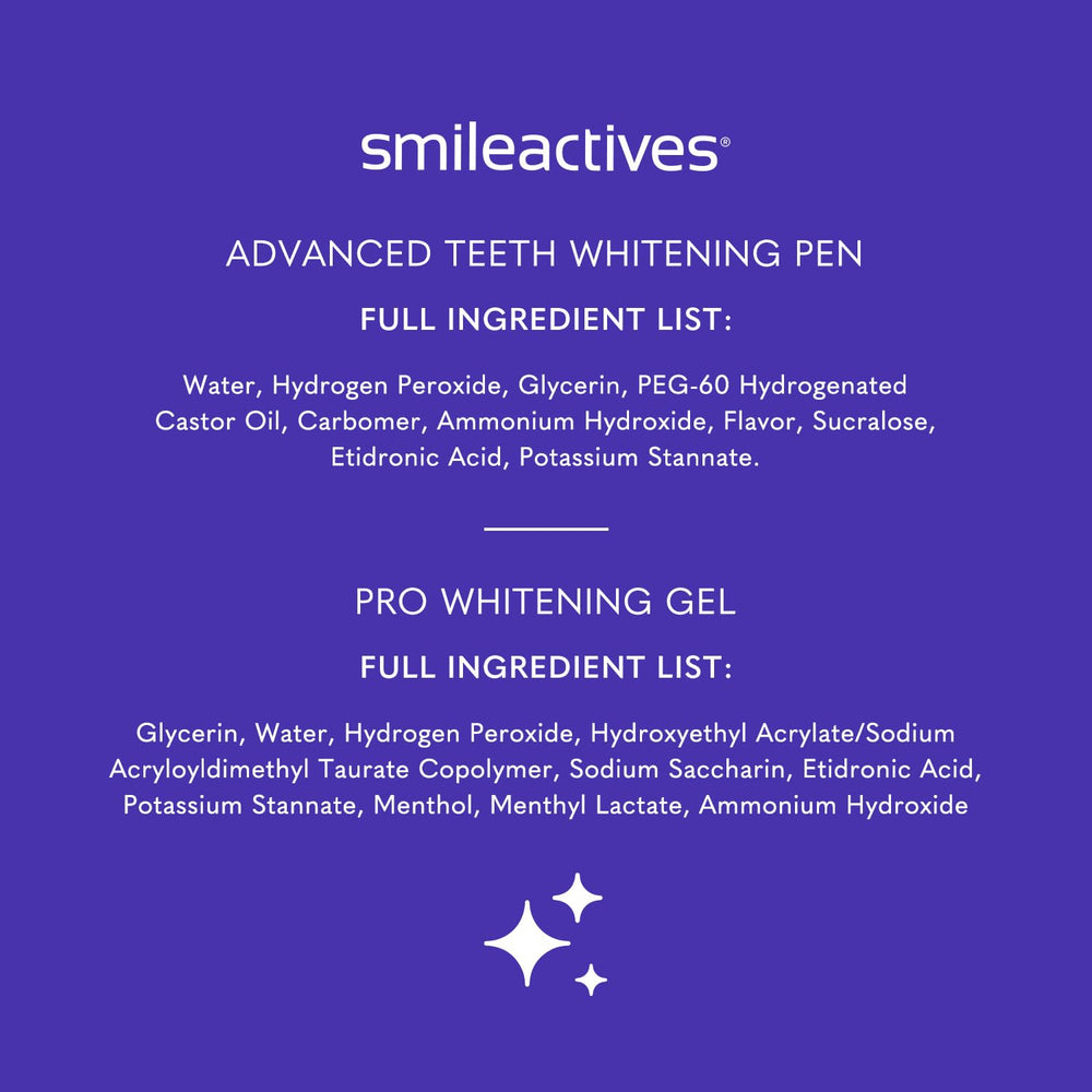 Smileactives before-after smile comparison offering realistic whitening progress