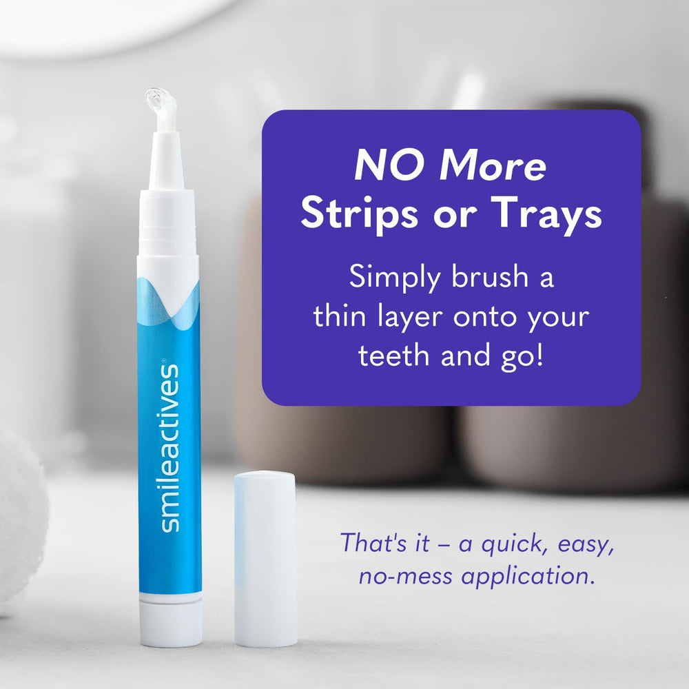 Smileactives clinical-grade hydrogen peroxide label indicating powerful whitening