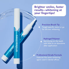 Smileactives whitening gel tube demonstrating easy addition to toothpaste