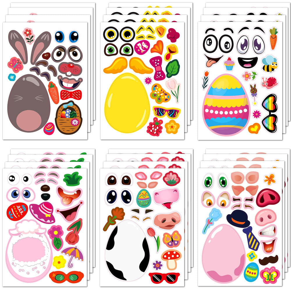 SmilinFit Easter stickers for kids with six sheets for baskets.