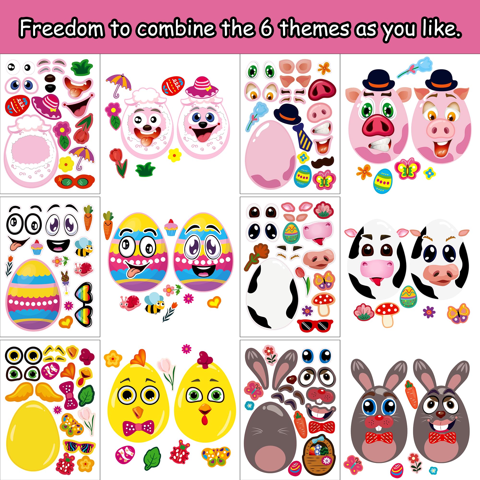 SmilinFit face stickers with eyes and mouths for DIY characters.